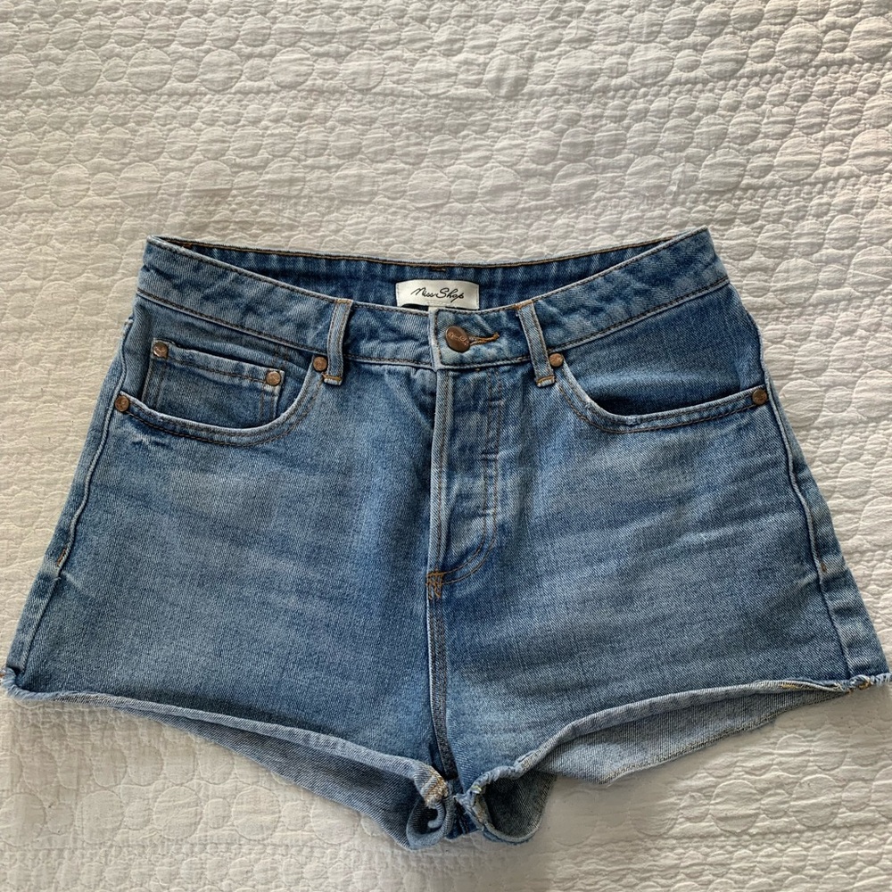 Miss Shop Denim Shorts High-Waisted Vintage Style